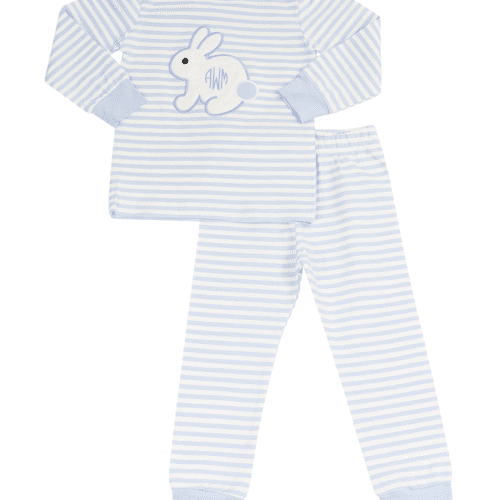 bunnyappliuqebluestripedknitloungewear mwn