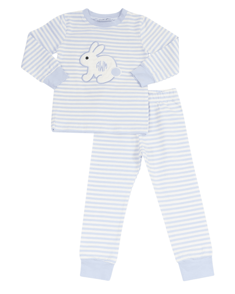 bunnyappliuqebluestripedknitloungewear mwn