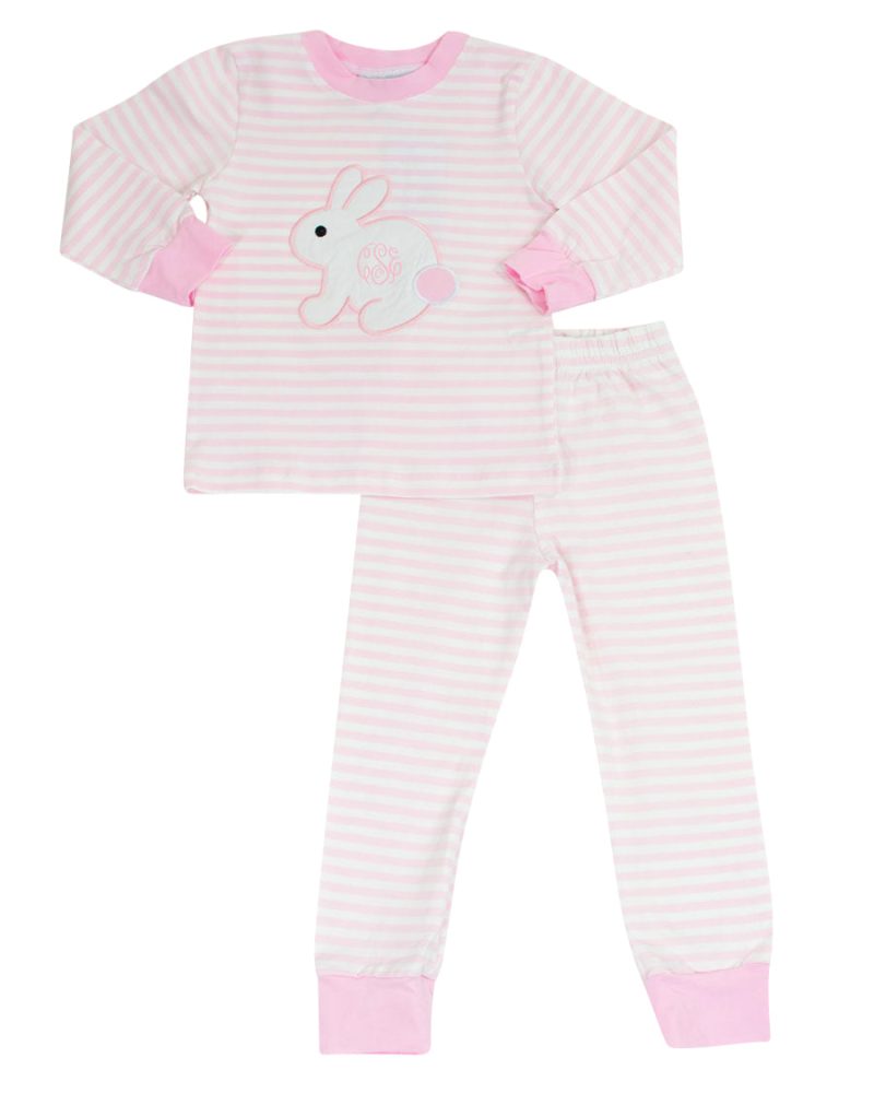 bunnyappliuqepinkstripedknitloungewear mwn